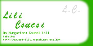 lili csucsi business card